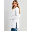 image:imageANRABESS Womens Long Sleeve Shirts Waffle Knit Tunic TopWhite
