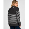 image:imageANRABESS Womens Long Sleeve Striped Turtle Neck Lightweight Fall SweaterBlack White Stripe