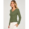 image:imageANRABESS Womens Long Sleeve V Neck Ribbed Sweaters ShirtsArmy Green