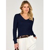 image:imageANRABESS Womens Long Sleeve V Neck Ribbed Sweaters ShirtsNavy Blue
