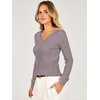image:imageANRABESS Womens Long Sleeve V Neck Ribbed Sweaters ShirtsNutmeg