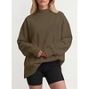 image:imageANRABESS Womens Mock Neck Oversized Sweatshirts Pullover Fall OutfitsBrown