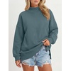 image:imageANRABESS Womens Mock Neck Oversized Sweatshirts Pullover Fall OutfitsGery Blue