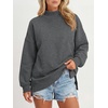 image:imageANRABESS Womens Mock Neck Oversized Sweatshirts Pullover Fall OutfitsGrey