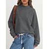 image:imageANRABESS Womens Mock Neck Oversized Sweatshirts Pullover Fall OutfitsGrey