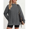 image:imageANRABESS Womens Mock Neck Oversized Sweatshirts Pullover Fall OutfitsGrey