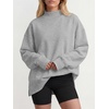 image:imageANRABESS Womens Mock Neck Oversized Sweatshirts Pullover Fall OutfitsLight Grey