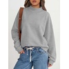 image:imageANRABESS Womens Mock Neck Oversized Sweatshirts Pullover Fall OutfitsLight Grey
