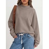 image:imageANRABESS Womens Mock Neck Oversized Sweatshirts Pullover Fall OutfitsMocha