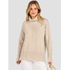 image:imageANRABESS Womens Oversized Cowl Neck Cozy Batwing Long Sleeve Fall SweaterAlmond