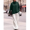 image:imageANRABESS Womens Oversized Cowl Neck Cozy Batwing Long Sleeve Fall SweaterGreen