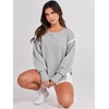 image:imageANRABESS Womens Oversized Crew Neck Sweatshirt Long Sleeve ShirtsGray
