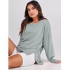 image:imageANRABESS Womens Oversized Crew Neck Sweatshirt Long Sleeve ShirtsLight Green