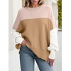image:imageANRABESS Womens Oversized Knit Sweaters 2026 Fall OutfitsPink Block