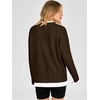 image:imageANRABESS Womens Oversized Sweater Fall Crewneck Patchwork Teacher OutfitsCoffee