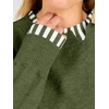 image:imageANRABESS Womens Oversized Sweater Fall Crewneck Patchwork Teacher OutfitsStriped Green