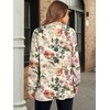 image:imageANRABESS Womens Oversized Sweatshirt Printed Henley Neck Fall PulloverBeige Floral