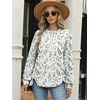 image:imageANRABESS Womens Oversized Sweatshirt Printed Henley Neck Fall PulloverLeaf Print