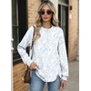 image:imageANRABESS Womens Oversized Sweatshirt Printed Henley Neck Fall PulloverWhite Floral