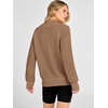image:imageANRABESS Womens Quarter Zip Pullover Sweaters Fall Waffle Knit Top 2026Camel