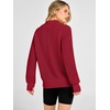 image:imageANRABESS Womens Quarter Zip Pullover Sweaters Fall Waffle Knit Top 2026Red