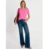 image:imageANRABESS Womens Short Sleeve Lightweight Sweater Business Casual Tops2hot Pink
