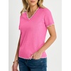 image:imageANRABESS Womens Short Sleeve Lightweight Sweater Business Casual Tops2hot Pink
