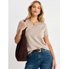 image:imageANRABESS Womens Short Sleeve Lightweight Sweater Business Casual TopsAlmond