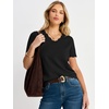 image:imageANRABESS Womens Short Sleeve Lightweight Sweater Business Casual TopsBlack