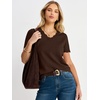 image:imageANRABESS Womens Short Sleeve Lightweight Sweater Business Casual TopsCoffee