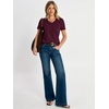 image:imageANRABESS Womens Short Sleeve Lightweight Sweater Business Casual TopsDark Red