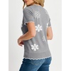 image:imageANRABESS Womens Short Sleeve Lightweight Sweater Business Casual TopsFlower Grey