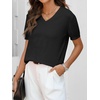 image:imageANRABESS Womens Short Sleeve Sweater Top Wool Blend Business Casual OutfitsBlack