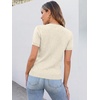 image:imageANRABESS Womens Short Sleeve Sweater Top Wool Blend Business Casual OutfitsCream White