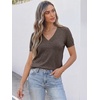 image:imageANRABESS Womens Short Sleeve Sweater Top Wool Blend Business Casual OutfitsDrak Taupe