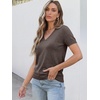 image:imageANRABESS Womens Short Sleeve Sweater Top Wool Blend Business Casual OutfitsDrak Taupe