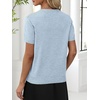image:imageANRABESS Womens Short Sleeve Sweater Top Wool Blend Business Casual OutfitsLight Blue
