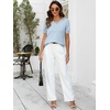 image:imageANRABESS Womens Short Sleeve Sweater Top Wool Blend Business Casual OutfitsLight Blue