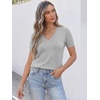 image:imageANRABESS Womens Short Sleeve Sweater Top Wool Blend Business Casual OutfitsLight Grey