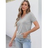 image:imageANRABESS Womens Short Sleeve Sweater Top Wool Blend Business Casual OutfitsLight Grey