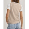 image:imageANRABESS Womens Sleeveless Scallop Sweater Vest Crew Neck Tank TopsAlmond