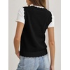 image:imageANRABESS Womens Sleeveless Scallop Sweater Vest Crew Neck Tank TopsBlack