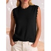 image:imageANRABESS Womens Sleeveless Scallop Sweater Vest Crew Neck Tank TopsBlack