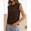 image:imageANRABESS Womens Sleeveless Scallop Sweater Vest Crew Neck Tank TopsCoffee