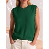 image:imageANRABESS Womens Sleeveless Scallop Sweater Vest Crew Neck Tank TopsForest Green