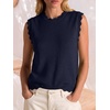 image:imageANRABESS Womens Sleeveless Scallop Sweater Vest Crew Neck Tank TopsNavy Blue
