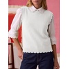 image:imageANRABESS Womens Sleeveless Scallop Sweater Vest Crew Neck Tank TopsWhite