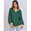image:imageANRABESS Womens Striped Oversized SweatshirtsBlue Green
