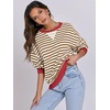 image:imageANRABESS Womens Striped Oversized SweatshirtsCaramel White
