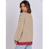 image:imageANRABESS Womens Striped Oversized SweatshirtsCaramel White